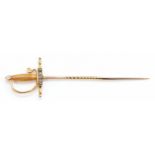 A 19th century Continental unmarked gold and diamond sword stick pin, set with rose cut diamonds,