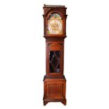 F.A. Chandler, Leamington Spa, a Victorian oak eight day musical longcase clock, c.1880, the 13"