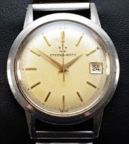 Eterna-matic, a stainless steel date gentleman's wristwatch, c.1950's, cal. 1422U, movement number