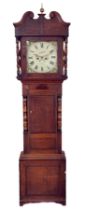 A Victorian inlaid mahogany longcase clock, square painted dial inscribed J.Griffiths Bethesda, with