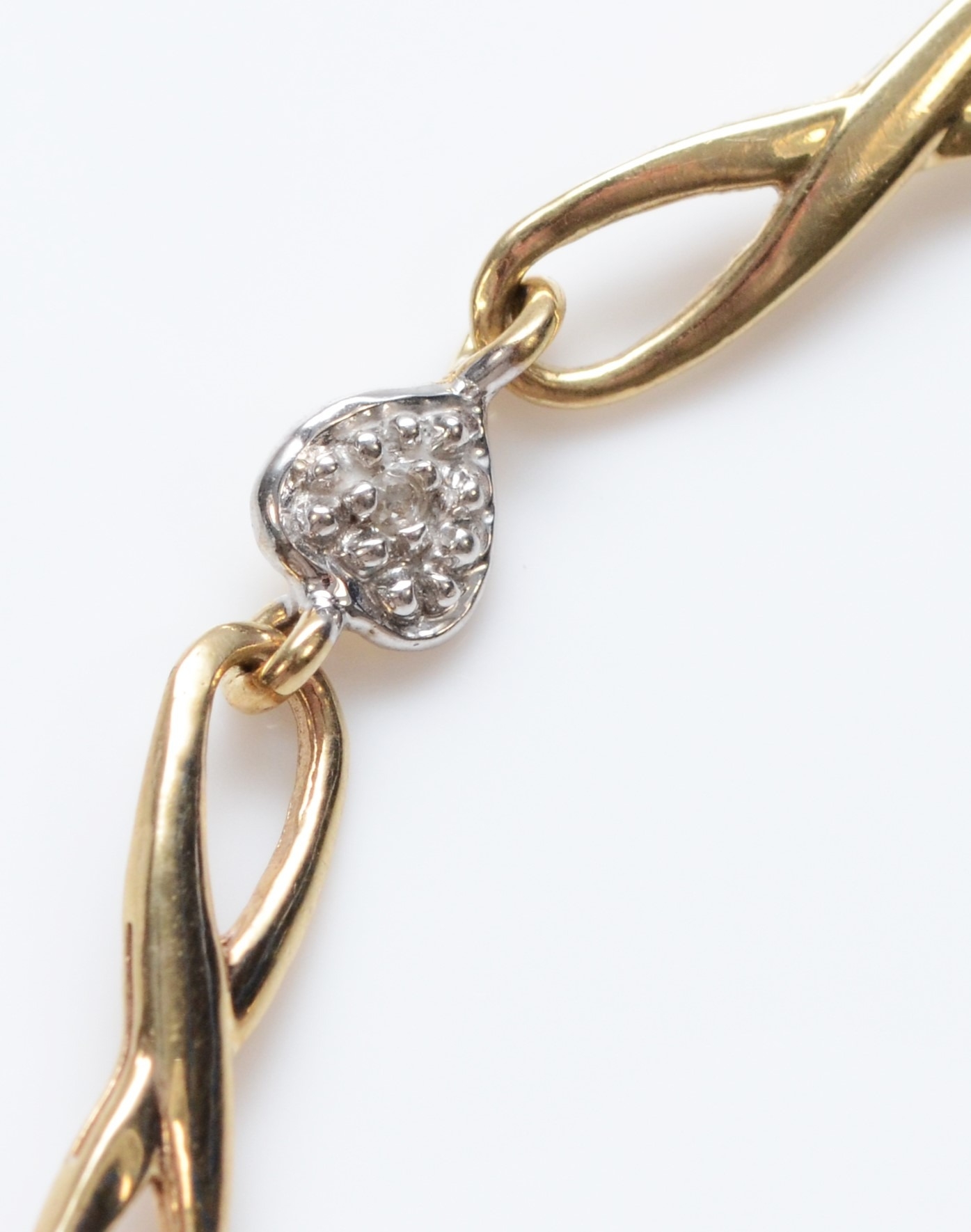 9ct gold sapphire and diamond bracelet, 18cm, 3.5gm - Image 2 of 2