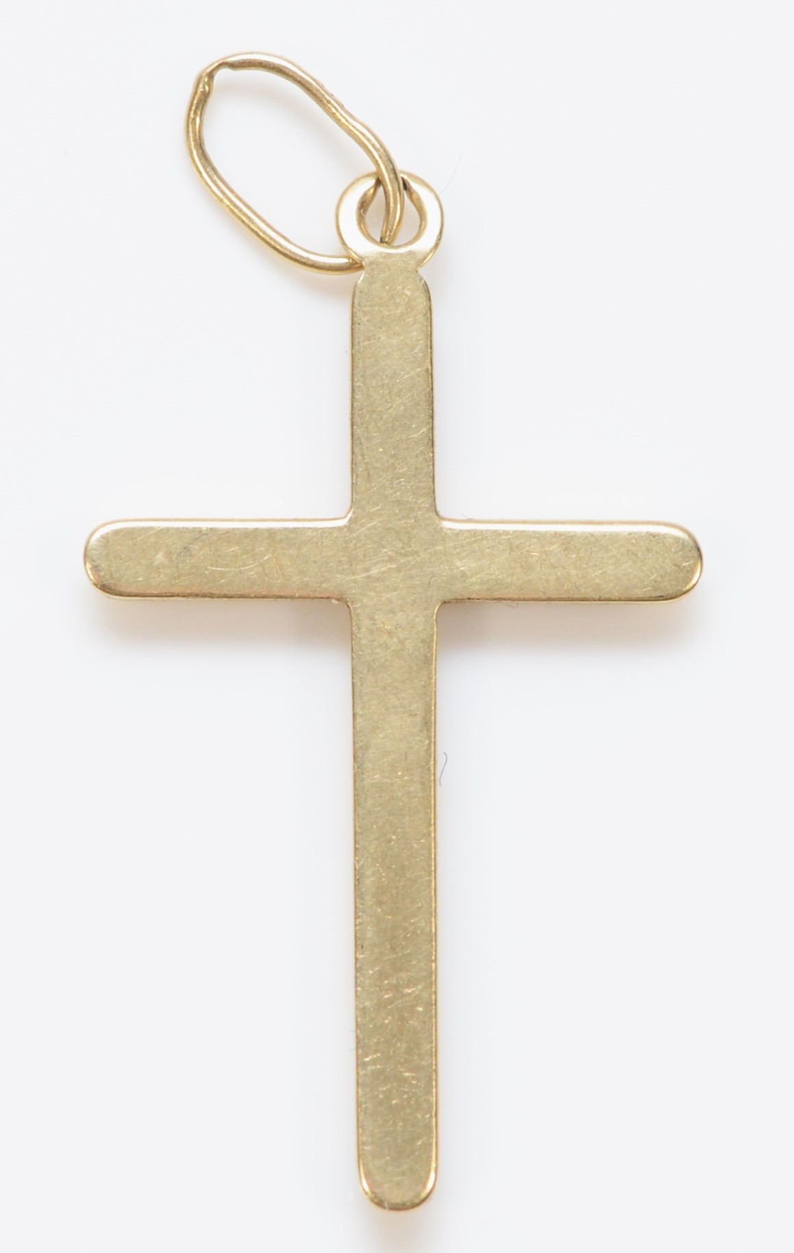 A 585 gold cross pendant, top loop stamped, 30 x 17mm, 0.9gm - Image 2 of 2