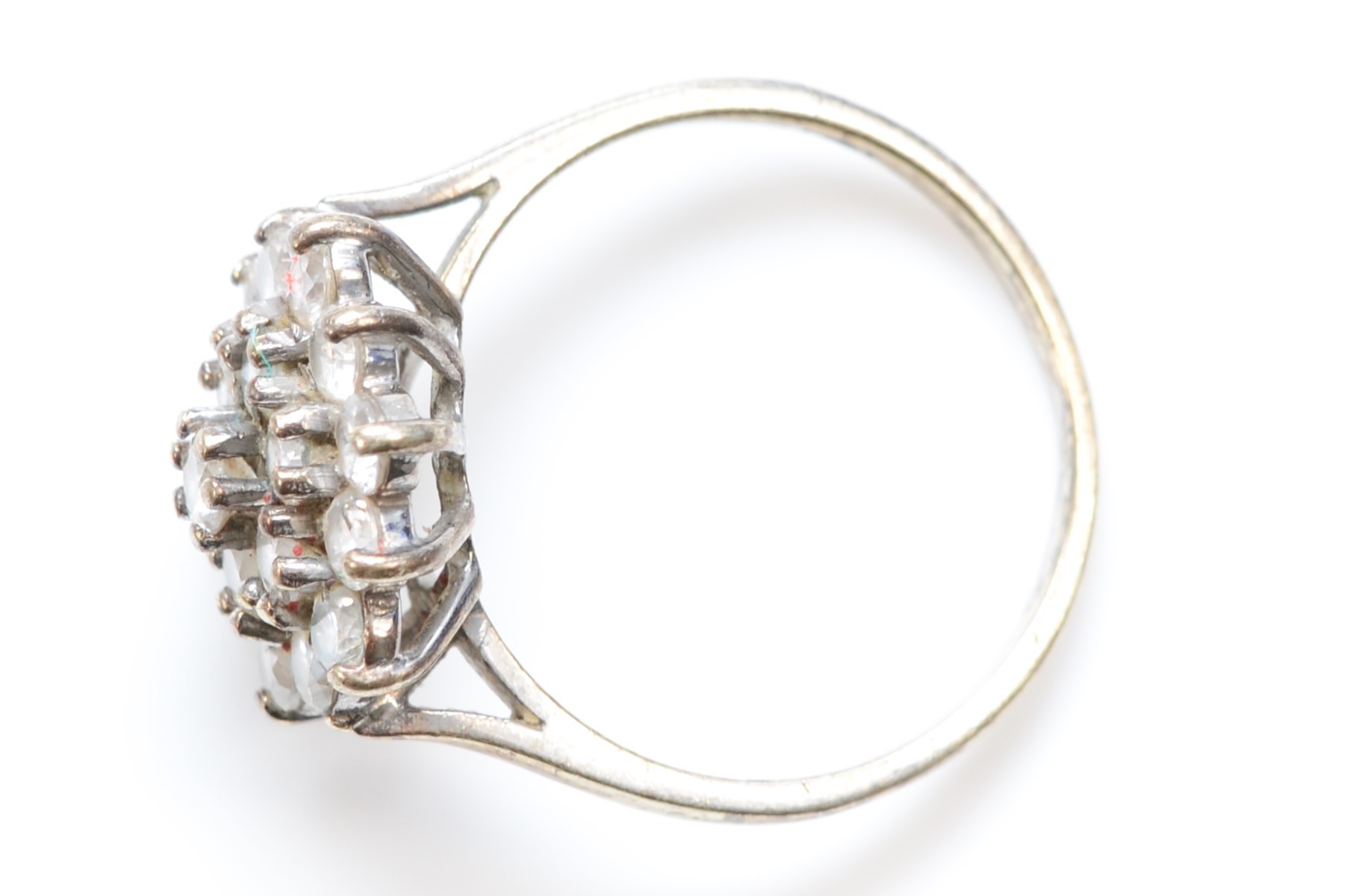 A 9ct white gold cubic zirconia cluster ring, M-N, 2.6gm. - Image 2 of 2