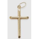 A 585 gold cross pendant, top loop stamped, 30 x 17mm, 0.9gm