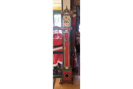 A Meccano Grandfather/Longcase clock, mid 20th century, full size working model, made entirely - Image 1 of 3