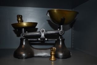 A set of vintage style weighing scales.