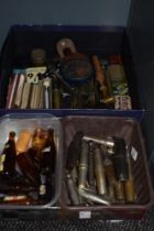 A miscellany of items, to include vintage gramophone needles, thermometers, magnifying glass,