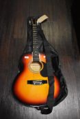 A vintage six string and full sized acoustic guitar, by Martin Smith, model number - W-100-SB-PK,