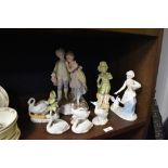 A 19th Century continental bisque porcelain figure group, with impressed number to the base,