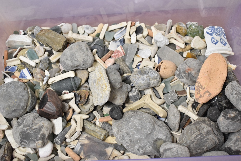 A box of sea glass, ceramic pieces and similar, perfect for crafts and jewellery projects.