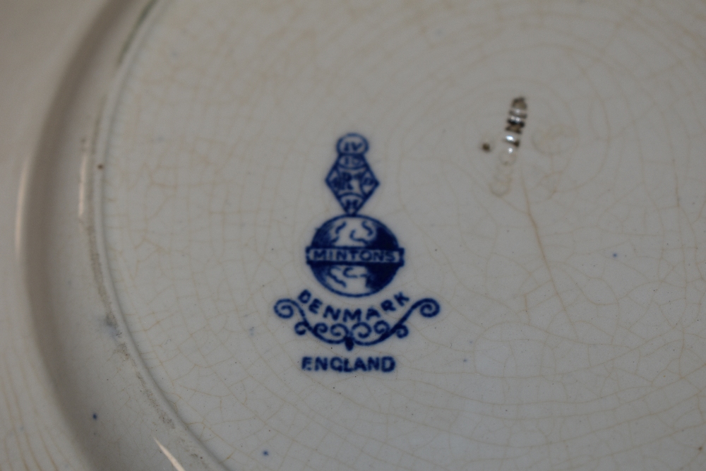 A collection of late 19th century Mintons 'Denmark' blue and white plates of hexagonal form, some - Image 2 of 3