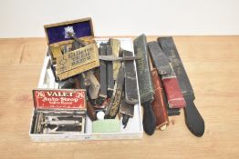 A vintage 'Valet' Auto Strop safety razor, cut throat razors, and other gentleman's shaving