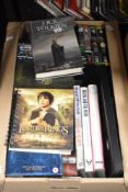 A selection of books and DVDs including vintage railway observer books and various J.R.R Tolkien