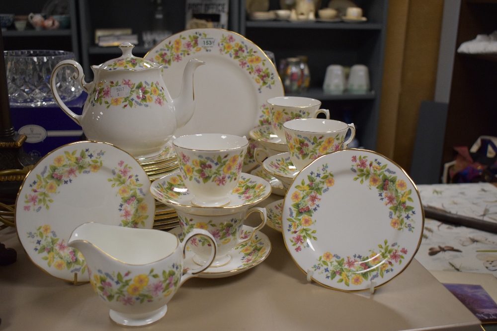A selection of Colclough Hedgrow flower pattern bone china, including plates, teapot, cups and