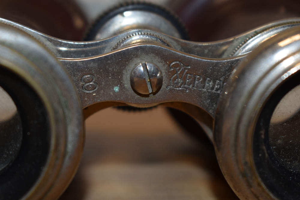 A pair of leather clad opera glasses with case. - Image 2 of 2