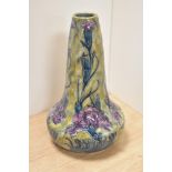 An iconic early Art Deco Hancock & Sons Morris ware hand painted art pottery vase with flowering