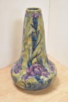 An iconic early Art Deco Hancock & Sons Morris ware hand painted art pottery vase with flowering