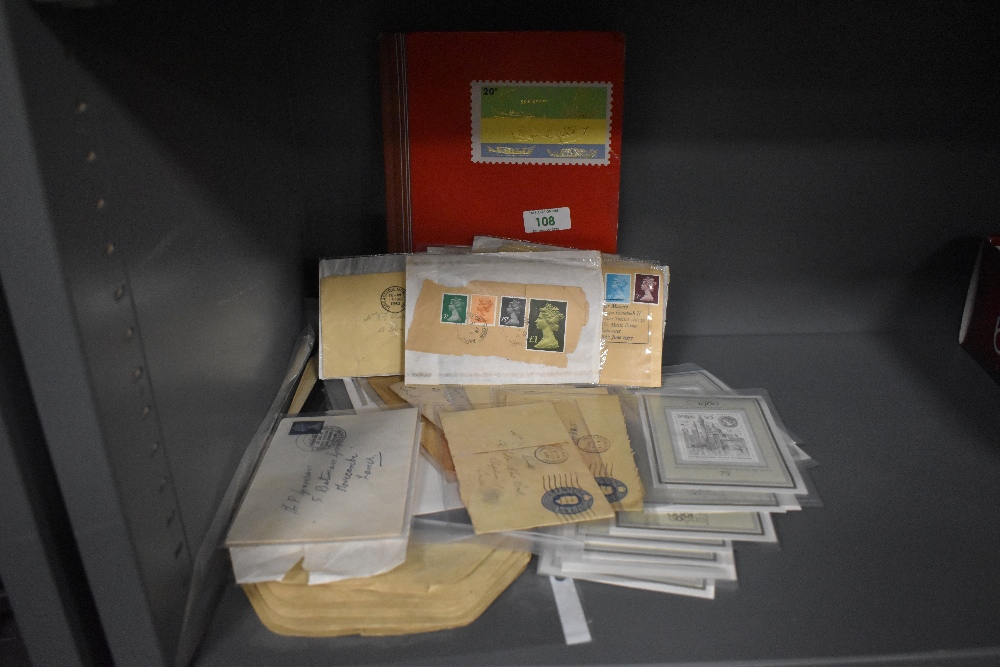 A stamp album containing stamps of European and American interest, together with a selection of