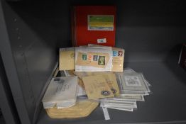 A stamp album containing stamps of European and American interest, together with a selection of