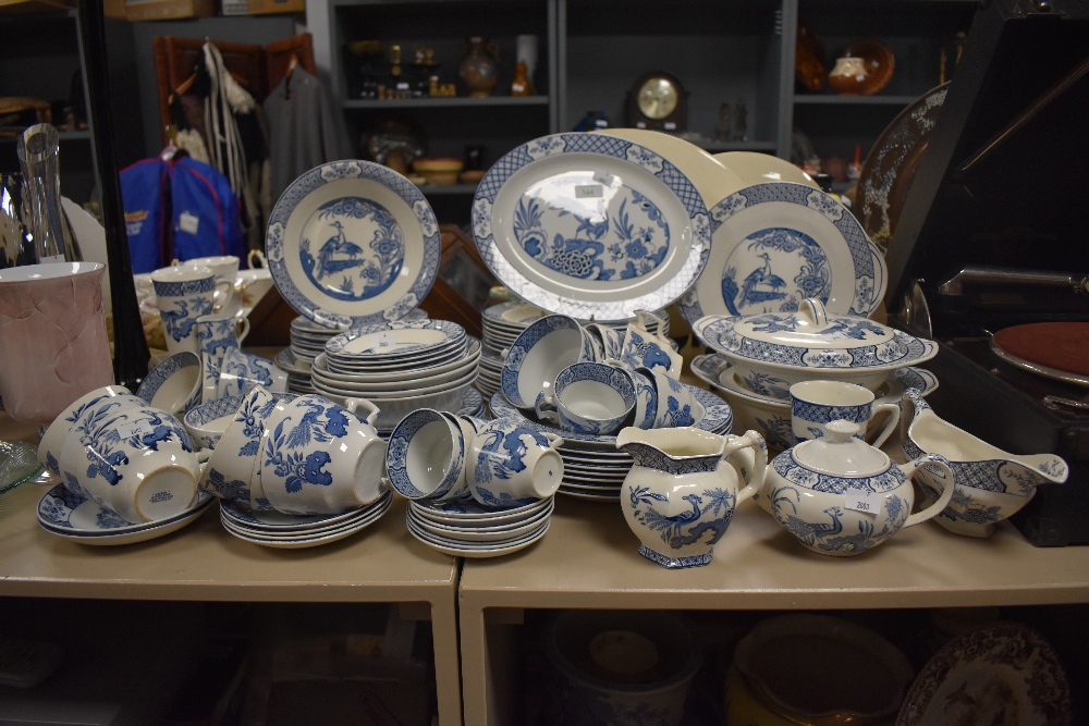 A quantity of Wood & Sons blue and white table ware, in the 'Yuan' pattern, comprising dinner