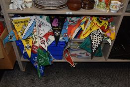 A quantity of novelty fabric bunting, of North Yorkshire, Holker Hall, and The Camping Club