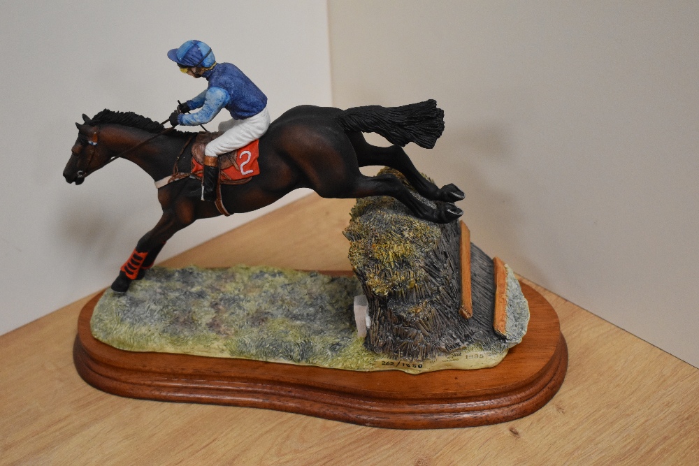 A limited edition Border Fine Arts horse racing group 'Safe Landing' L155, Number 262/1850, designed - Image 2 of 4