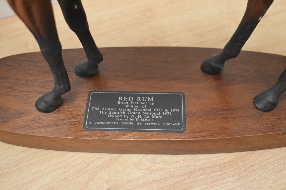 A Beswick Pottery horse racing group 'Red Rum' with jockey Brian Fletcher up, winner of The - Image 5 of 6