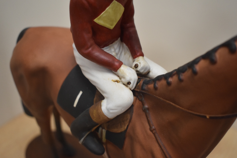 A Beswick Pottery horse racing group 'Red Rum' with jockey Brian Fletcher up, winner of The - Image 6 of 6