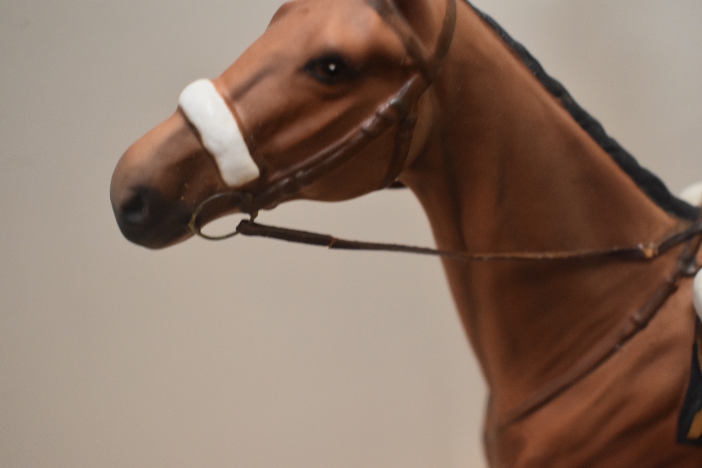 A Beswick Pottery horse racing group 'Red Rum' with jockey Brian Fletcher up, winner of The - Image 4 of 6