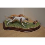 A limited edition Border Fine Arts greyhound racing group, 'Waterloo Chase' B1009, number 100/350,