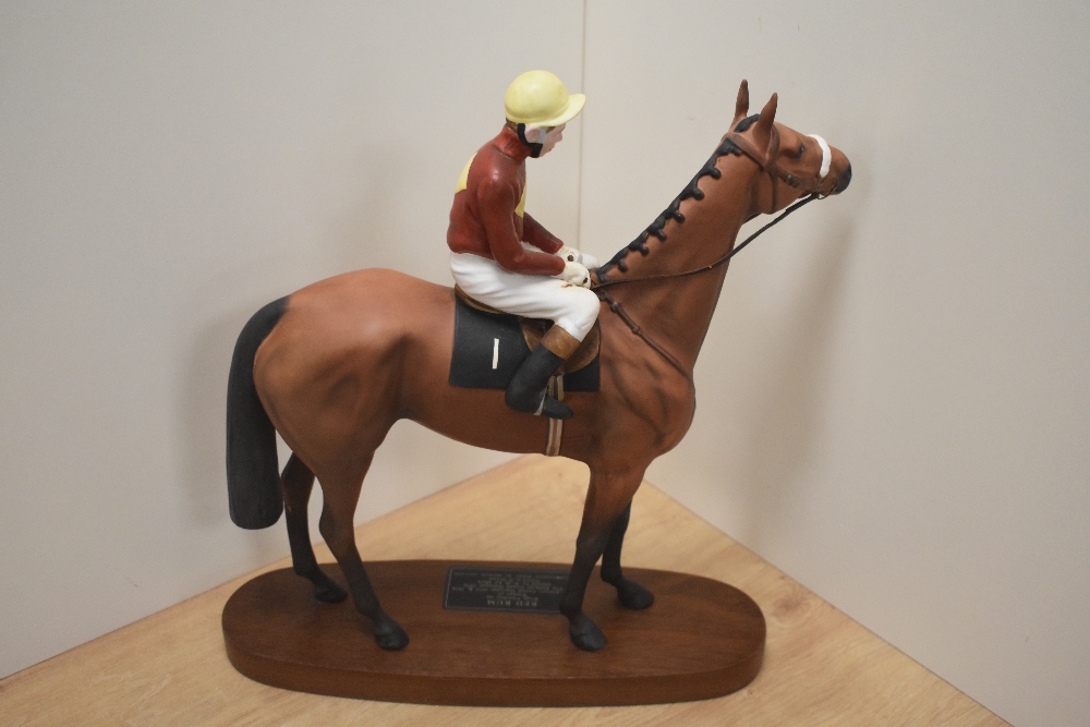 A Beswick Pottery horse racing group 'Red Rum' with jockey Brian Fletcher up, winner of The - Image 2 of 6
