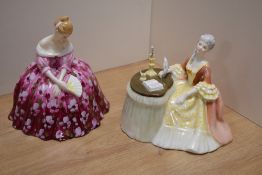 Two Royal Doulton bone china figurines, comprising 'Victoria' HN2471, modelled by Peggy Davies and