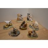 A group of seven John Beswick 'Studio Sculptures' animal studies, comprising 'I Spy', Bright