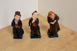A group of three Royal Doulton bone china Charles Dickens miniature figures, comprising 'Artful