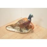 A Beswick Pottery ornithological / bird group, 'Pheasants (Pair) Model No 2078, designed by Arthur