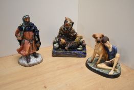 A group of three Royal Doulton bone china figures, comprising The Potter HN1493, designed by Charles