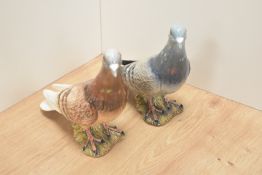 Two Beswick Pottery ornithological / Bird studies, Pigeons (first versions) designed by Mr Orwell in