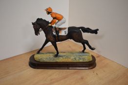 A limited edition Border Fine Arts horse racing group, 'Cantering Down' L16A, Number 648/850,