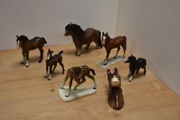 A group of three Beswick pottery horse studies, comprising Shire Foal, small, number 1053 designed