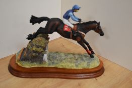 A limited edition Border Fine Arts horse racing group 'Safe Landing' L155, Number 262/1850, designed