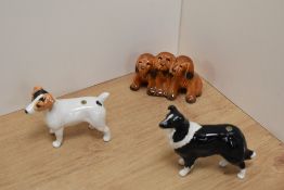 A group of three Beswick Pottery dog studies, comprising Sheepdog (small) number 1854, designed by