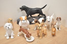 A group of ten Beswick Pottery dog studies, to include; English Bull terrier, Champion Romany