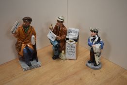 A group of three Royal Doulton bone china 'Newsvendor' figures, comprising; 'Old Ben' HN3190, No
