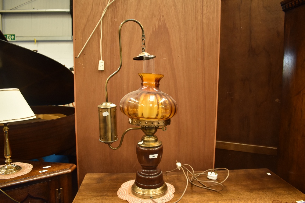A novelty reproduction table lamp in the form of an gas lamp. Overall height 78cm. - Image 6 of 6