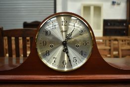 A reproduction mahogany cased Napoleon hat mantel clock