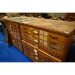 A pair of bi-sectional plan chests , each approx. W90 H87 D68cm