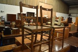 A pair of Victorian bedroom chairs having later plywood seats