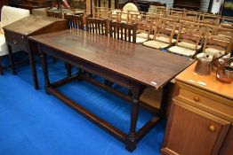 A traditional oak refectory table, approx 175 x 69cm