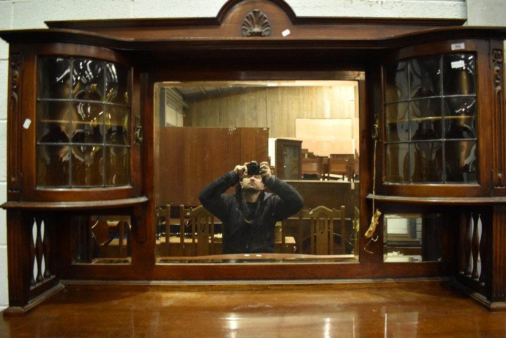 A late Victorian oak mirror back sideboard , with Art Nouveau style brass handles - Image 24 of 24