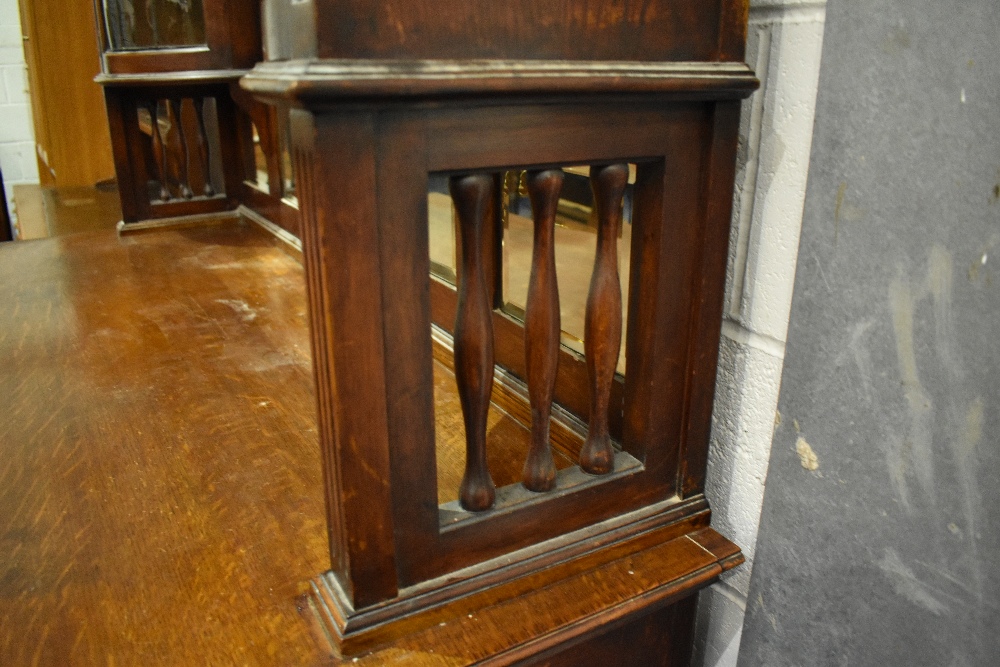 A late Victorian oak mirror back sideboard , with Art Nouveau style brass handles - Image 16 of 24